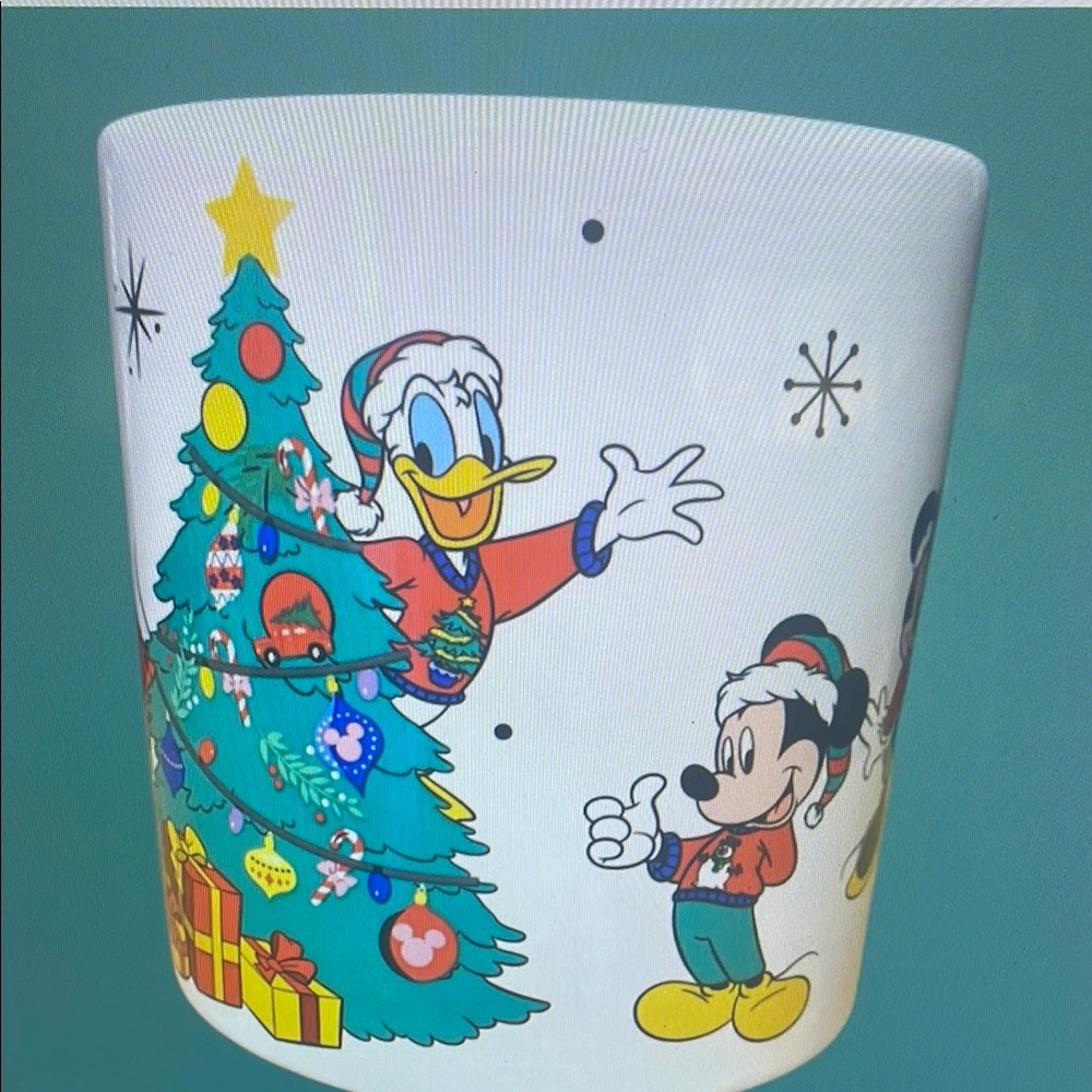 Disney Christmas Tree Planter with Donald Duck and Mickey Mouse - White